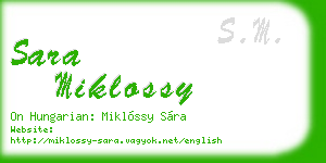 sara miklossy business card